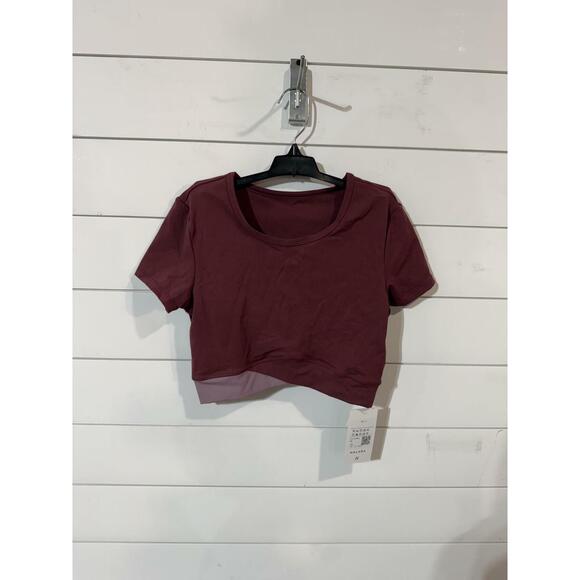 Halara Tops - Halara Women's Maroon Athletic Cropped Top S Small